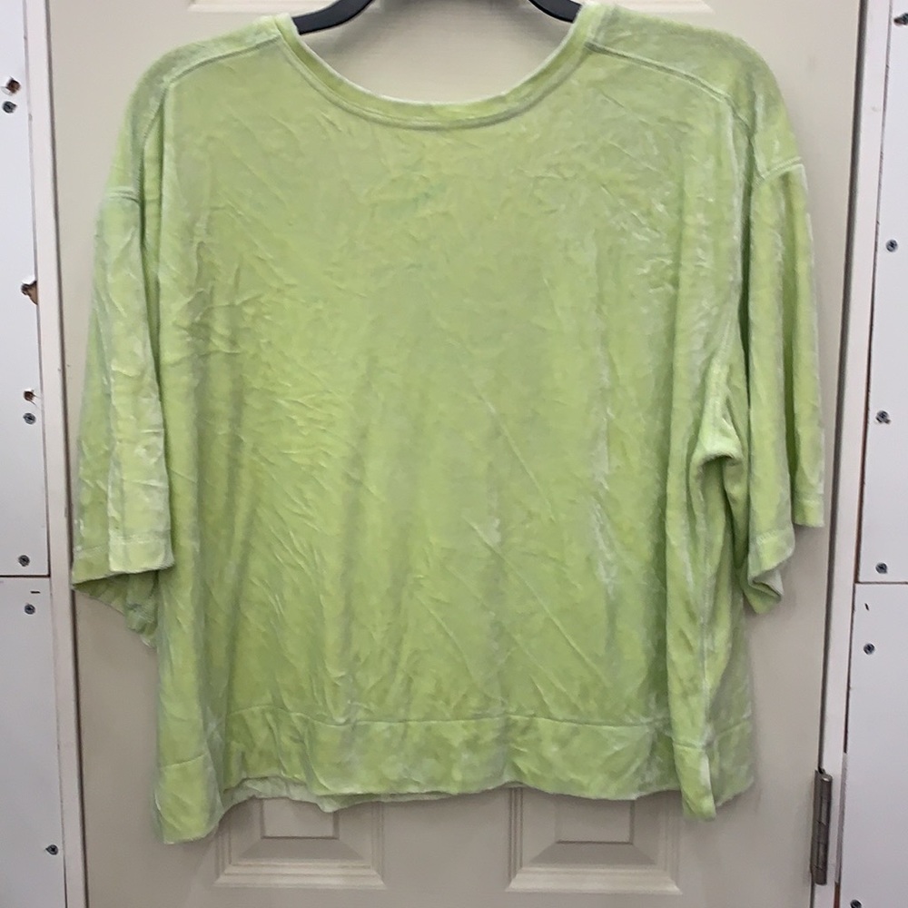 We The Free [FreePeople] Valerie lime velvet top - Picture 5 of 6